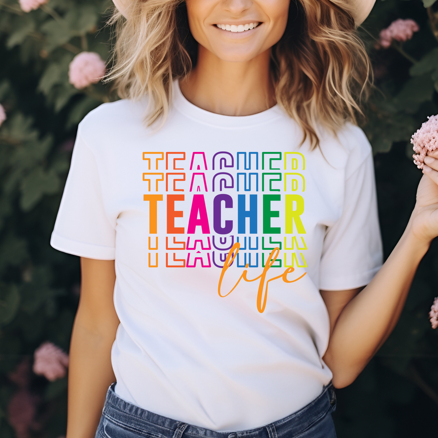 Rainbow Teacher Life T-Shirt