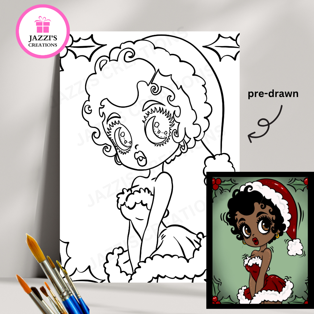 DIY Canvas Paint Party Kit - Christmas Betty 1