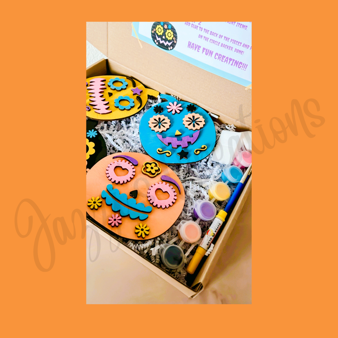 Day of the Dead Pumpkin DIY Painting Kit – Sugar Skull Halloween Craft