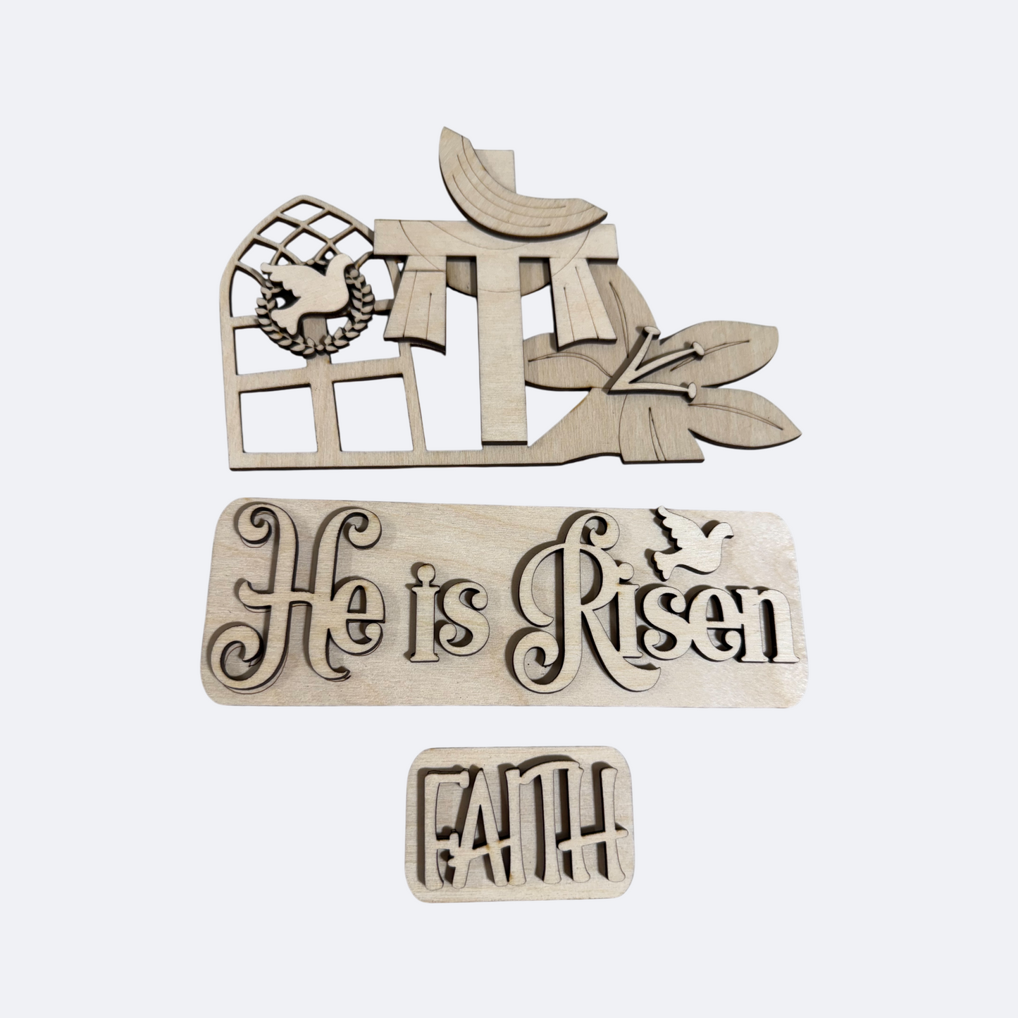 DIY He is Risen Farmhouse Truck Insert – Easter Christian Spring Decor | Interchangeable Wooden Paint Kit