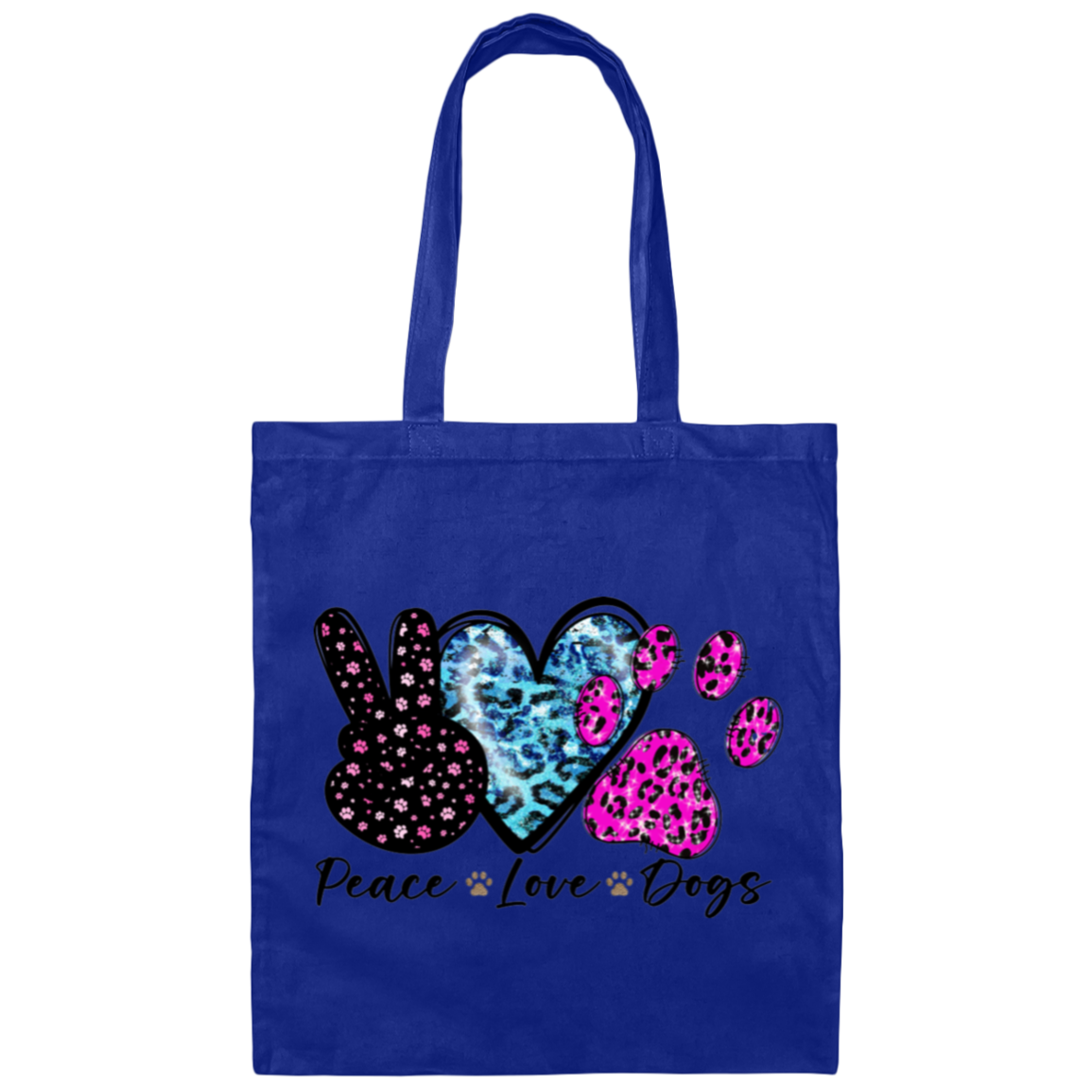 Peace Log Dogs Canvas Tote Bag
