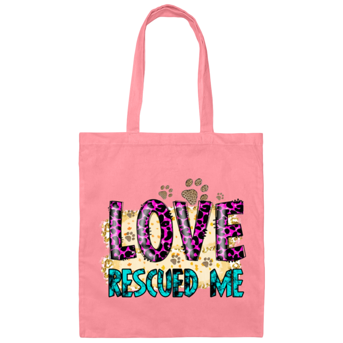 Love Rescued Me Canvas Tote Bag