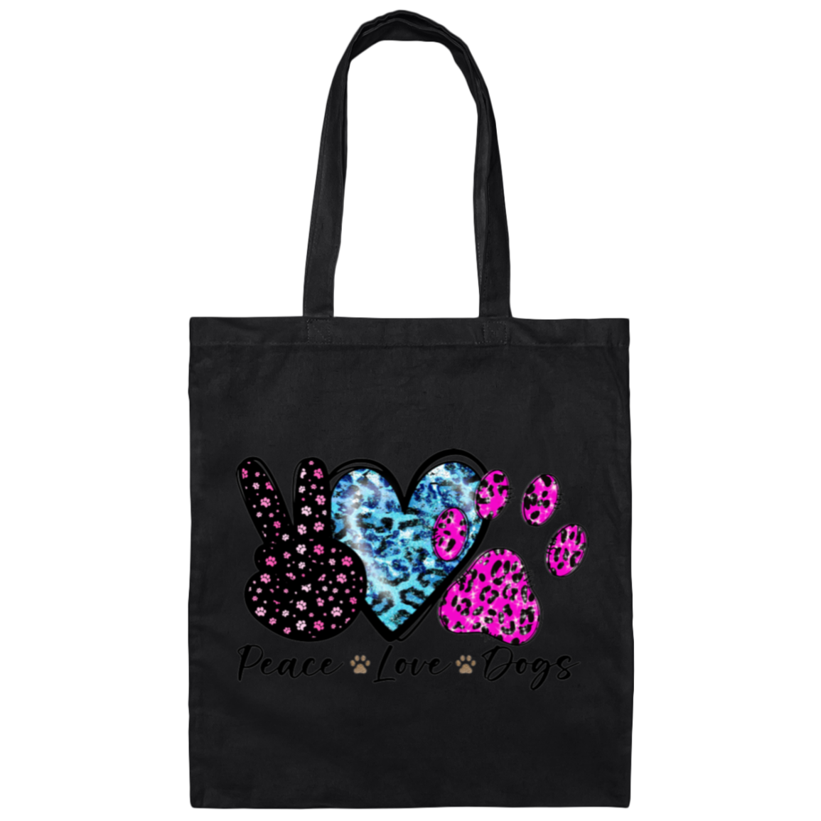 Peace Log Dogs Canvas Tote Bag
