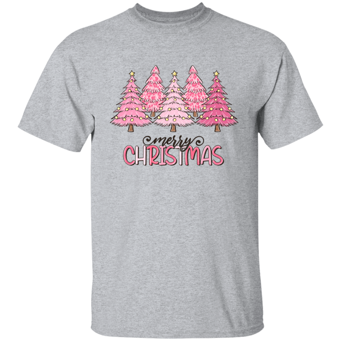 Merry Christmas Pink Trees T-Shirt