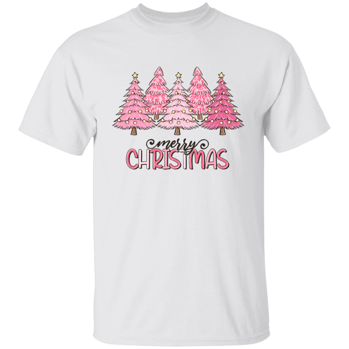Merry Christmas Pink Trees T-Shirt