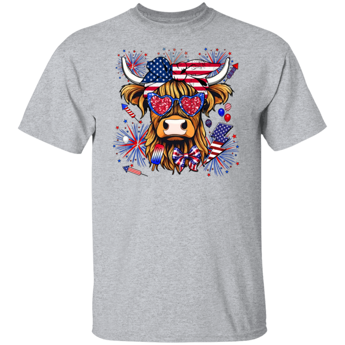 Highland Cow (1) 4th of July T-Shirt
