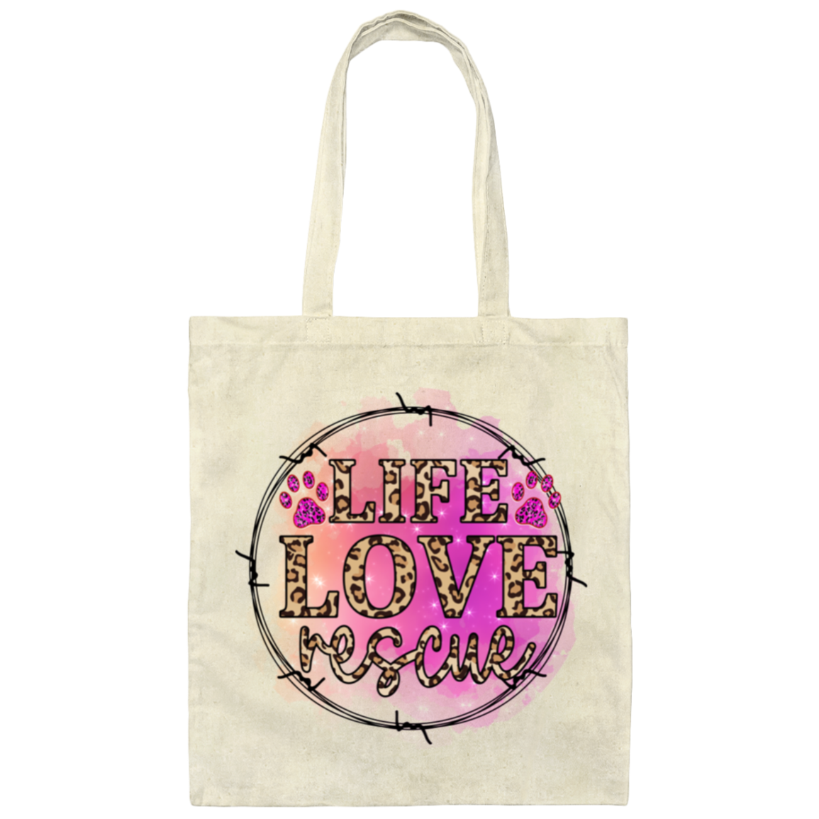 Life Love Rescue Canvas Tote Bag