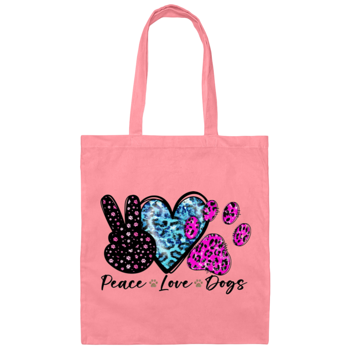Peace Log Dogs Canvas Tote Bag