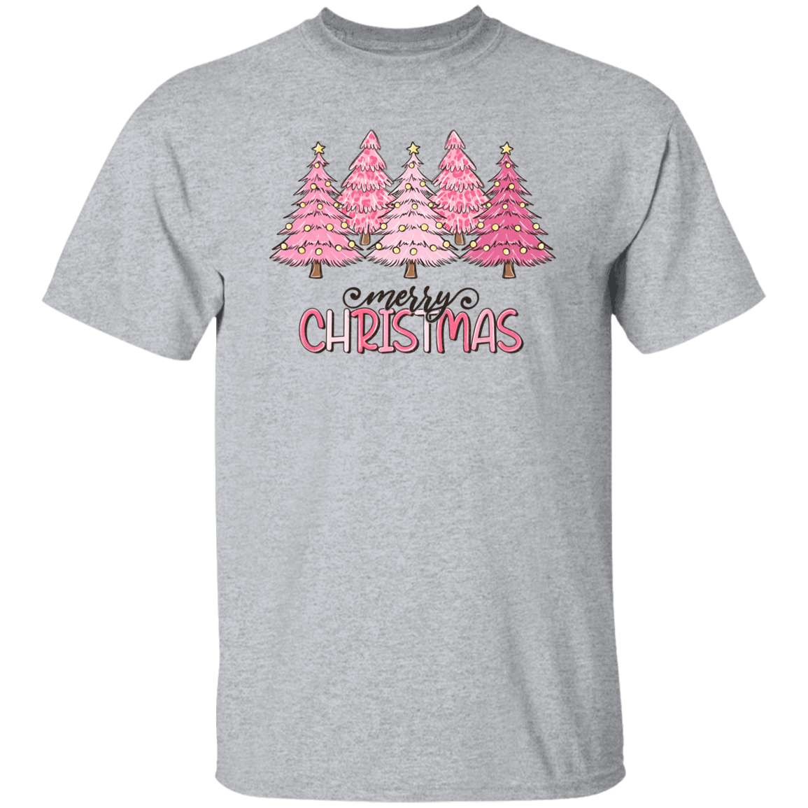 Merry Christmas Pink Trees T-Shirt