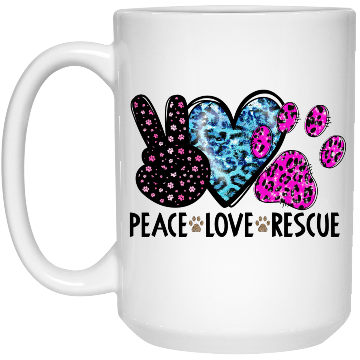 Peace Love Rescue Mug