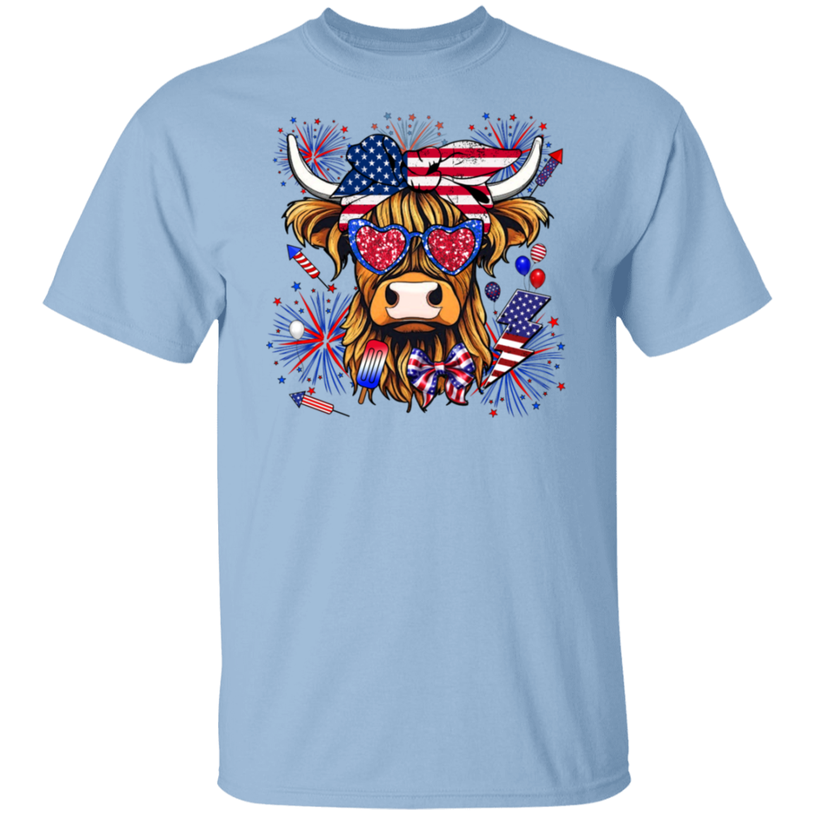 Highland Cow (1) 4th of July T-Shirt