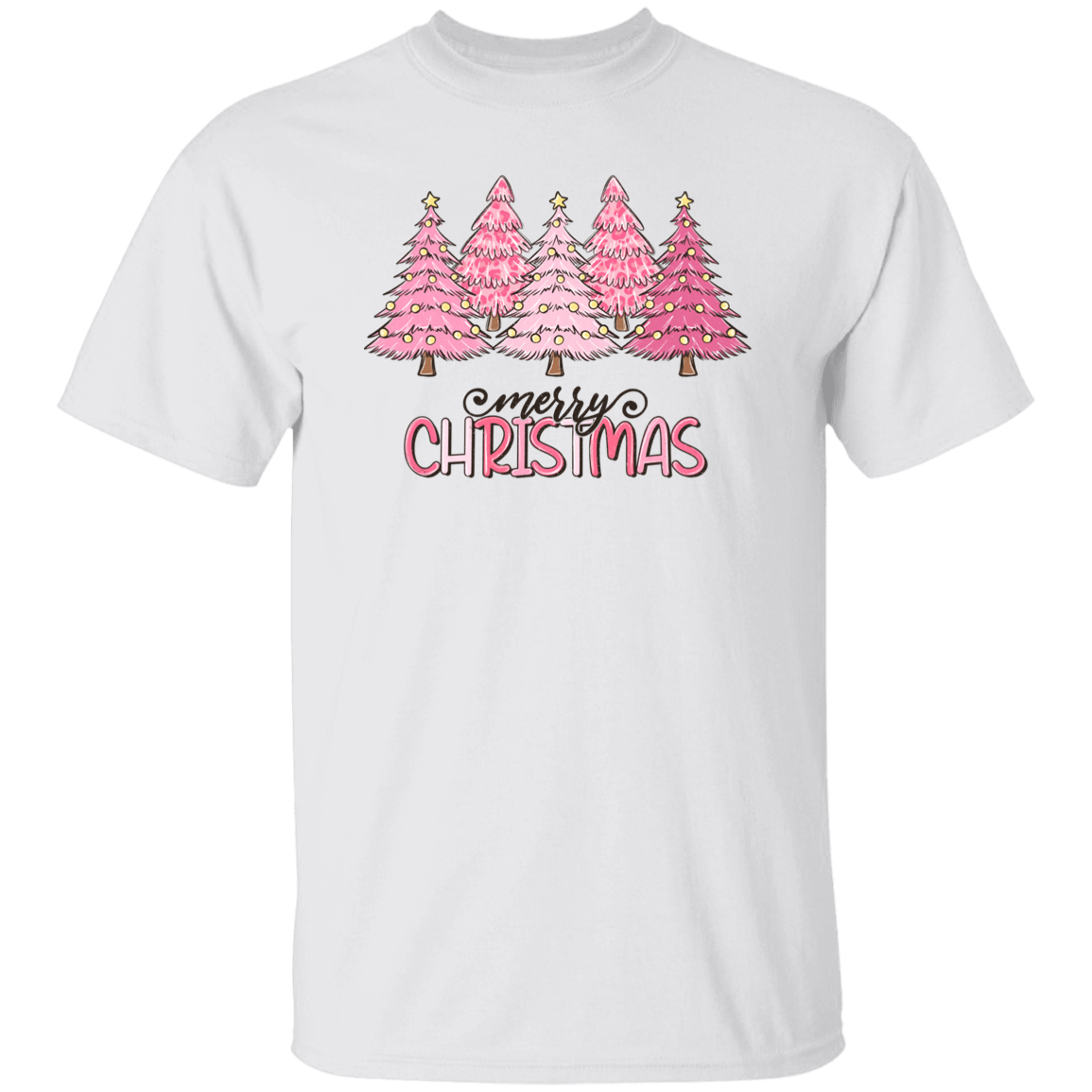 Merry Christmas Pink Trees T-Shirt