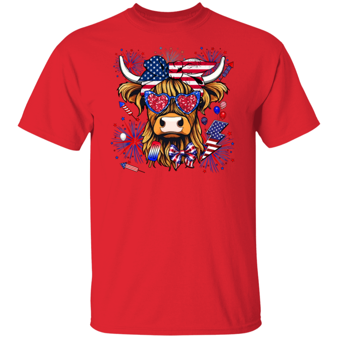 Highland Cow (1) 4th of July T-Shirt