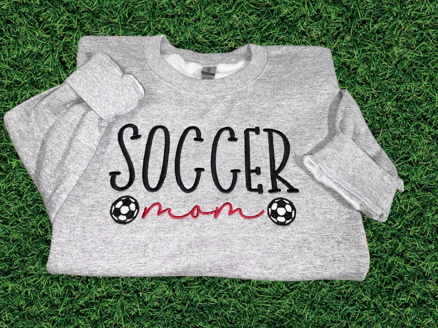 Embroidered Soccer Mom Sweatshirt – Game Day Gear for Proud Soccer Moms