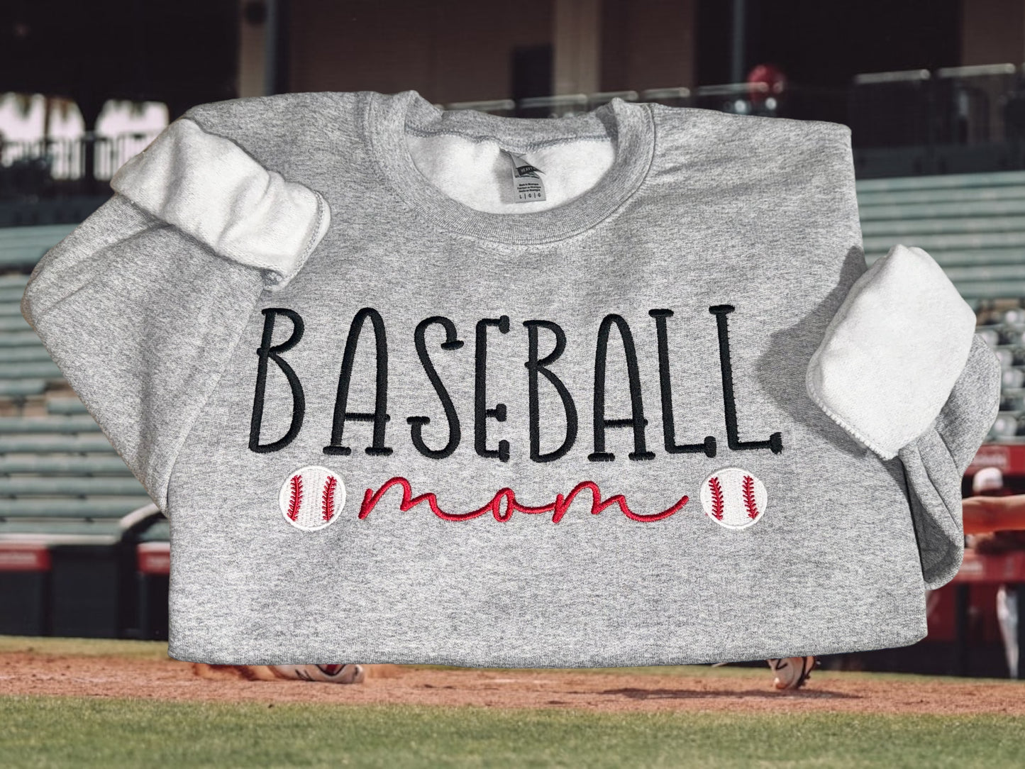 Embroidered Baseball Mom Sweatshirt – Game Day Gear for Proud Baseball Moms