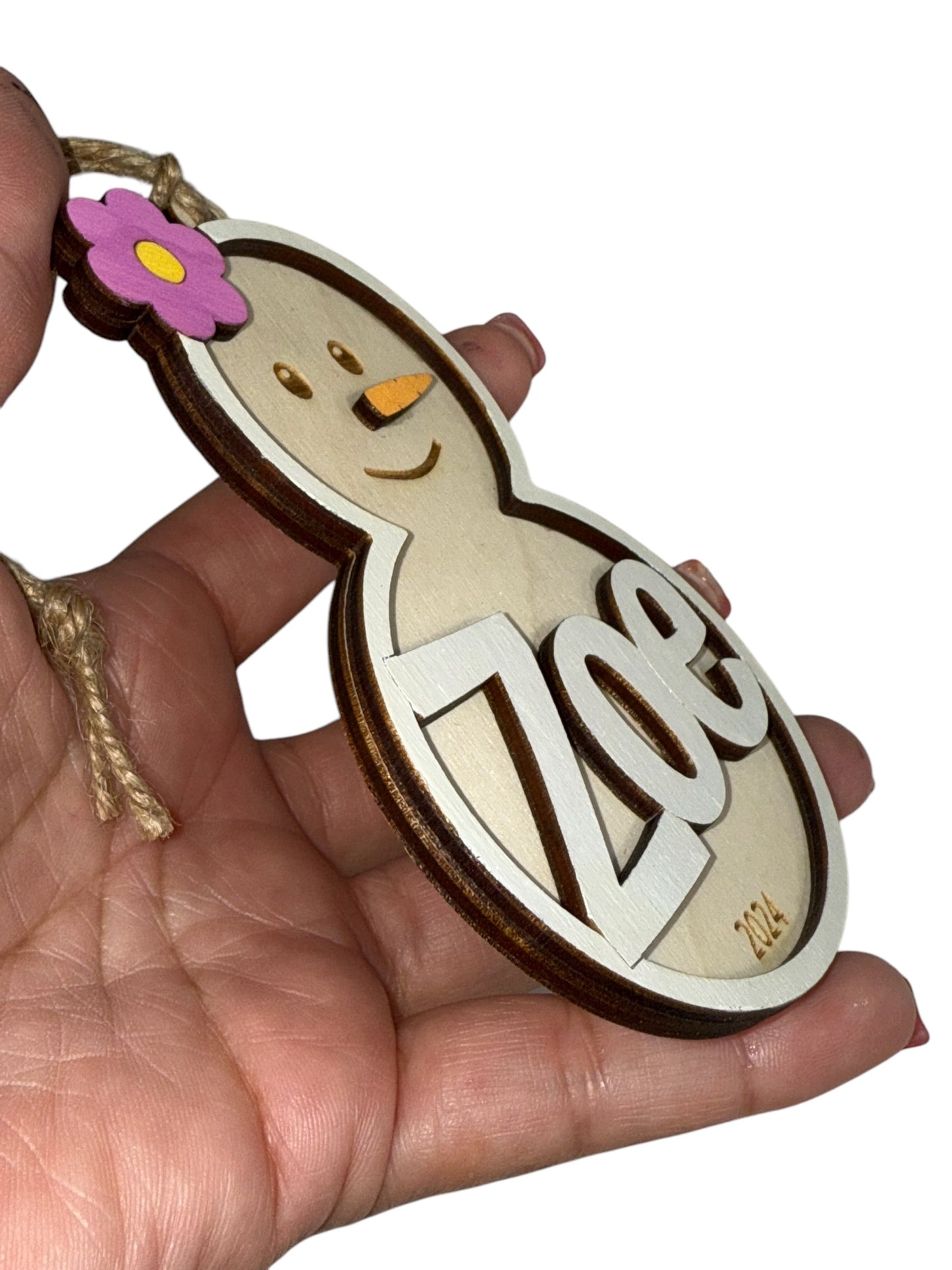 Personalized Snowman / Snow-lady Ornament πβ