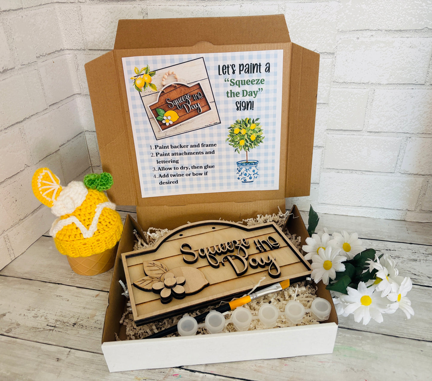 Squeeze the Day – Lemon Summer Sign DIY Craft Kit for Kids