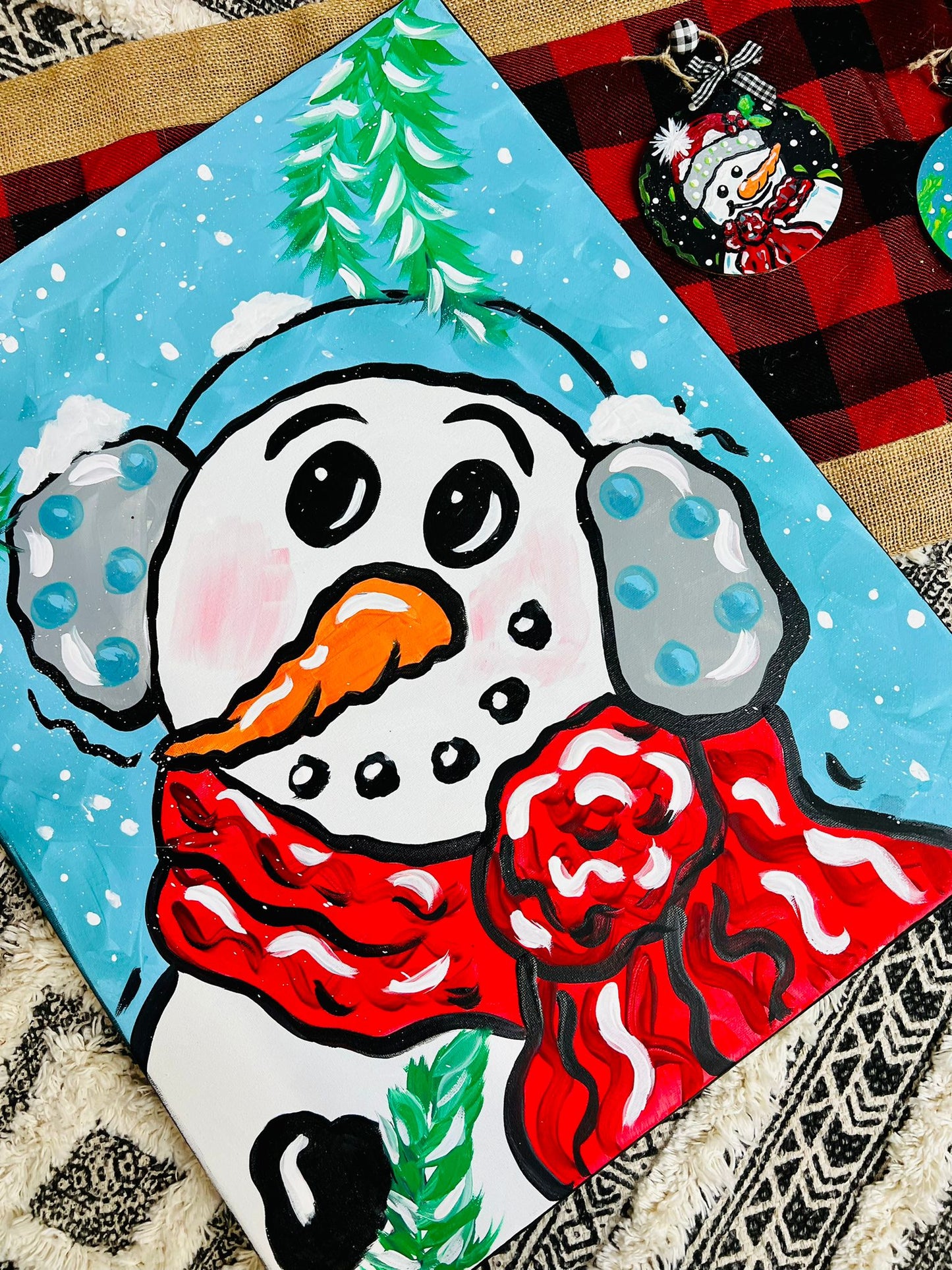 DIY Canvas Paint Party Kit - Baby It's Cold Snowman