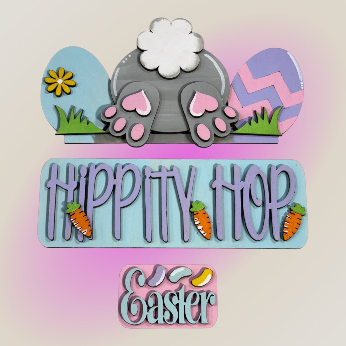 DIY Hippity Hop Easter Bunny Farmhouse Truck Insert – Interchangeable Wooden Spring Paint Kit