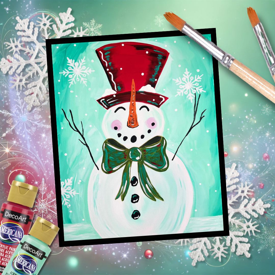 DIY Canvas Paint Party Kit - Holiday Snowman