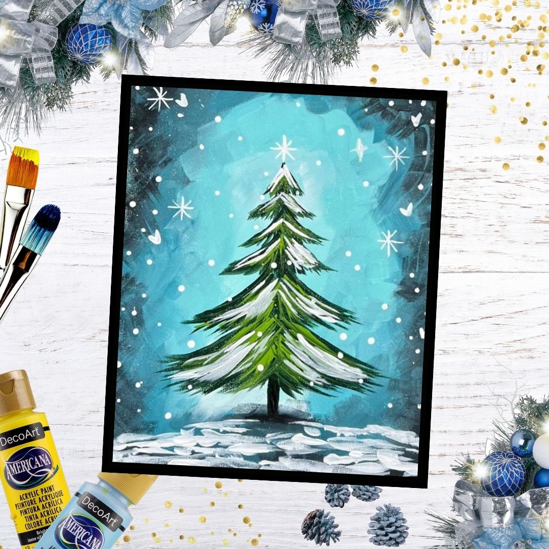 DIY Canvas Paint Party Kit - Magical Christmas Tree