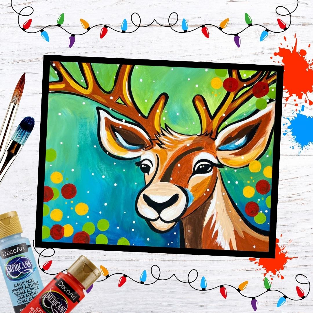 DIY Canvas Paint Party Kit - Reindeer