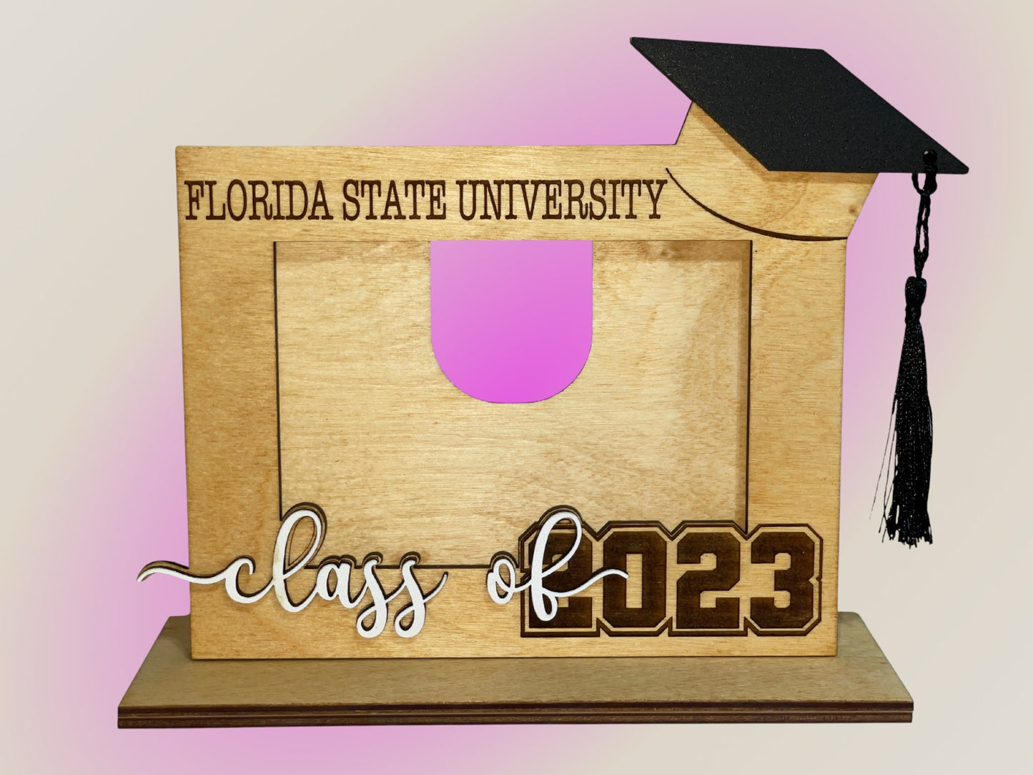 Personalized Graduation Photo Frame – Custom School Name & Year | Cap & Tassel Design