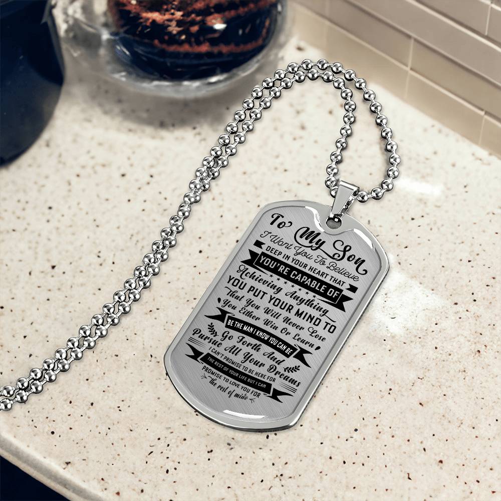 TO MY SON FROM DAD | YOU'RE CAPABLE | DOG TAG