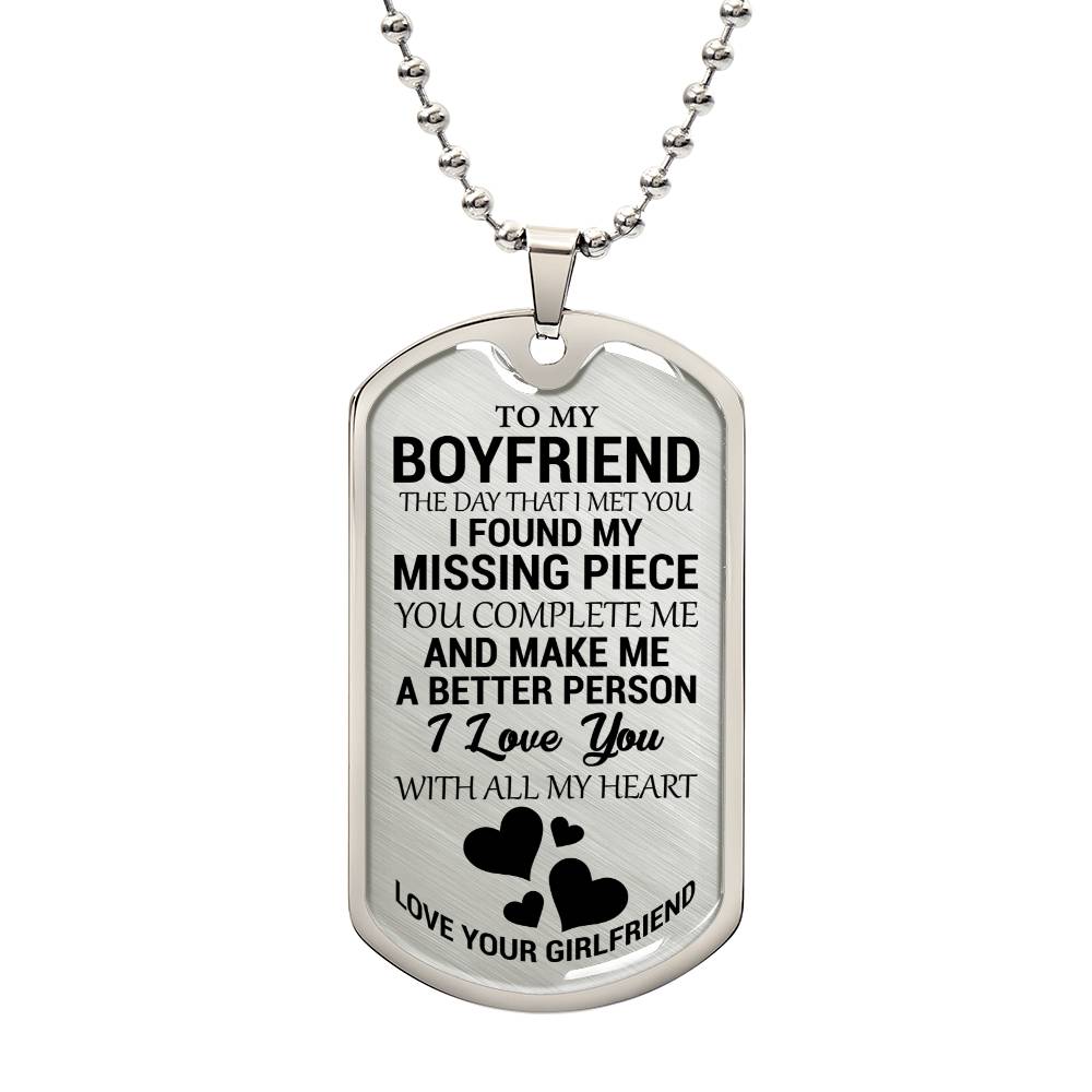TO MY BOYFRIEND | THE DAY I MET YOU | DOG TAG
