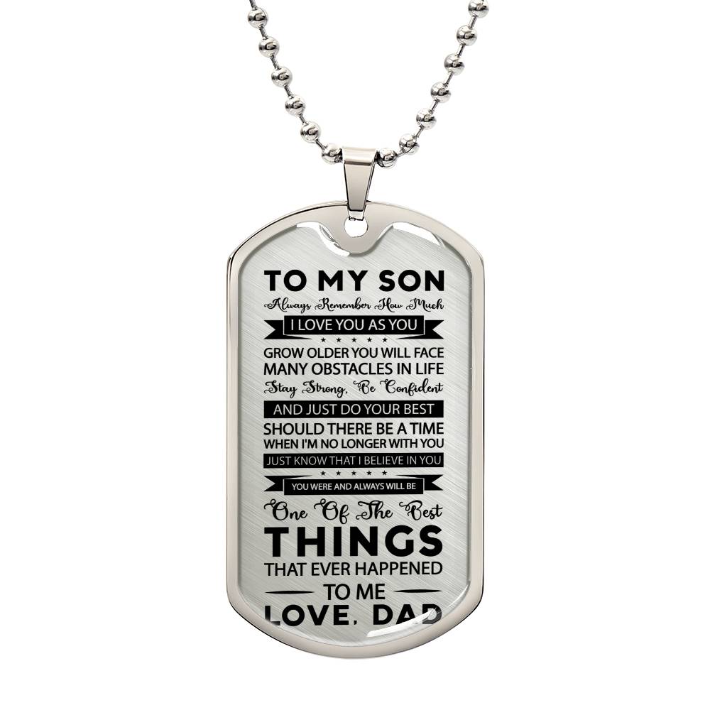 TO MY SON | STAY STRONG | DOG TAG