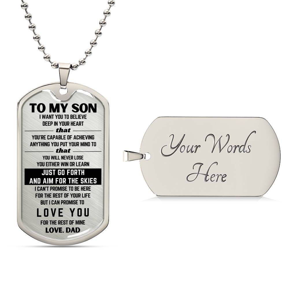 To My Son From Dad | I Promise | Dog Tag