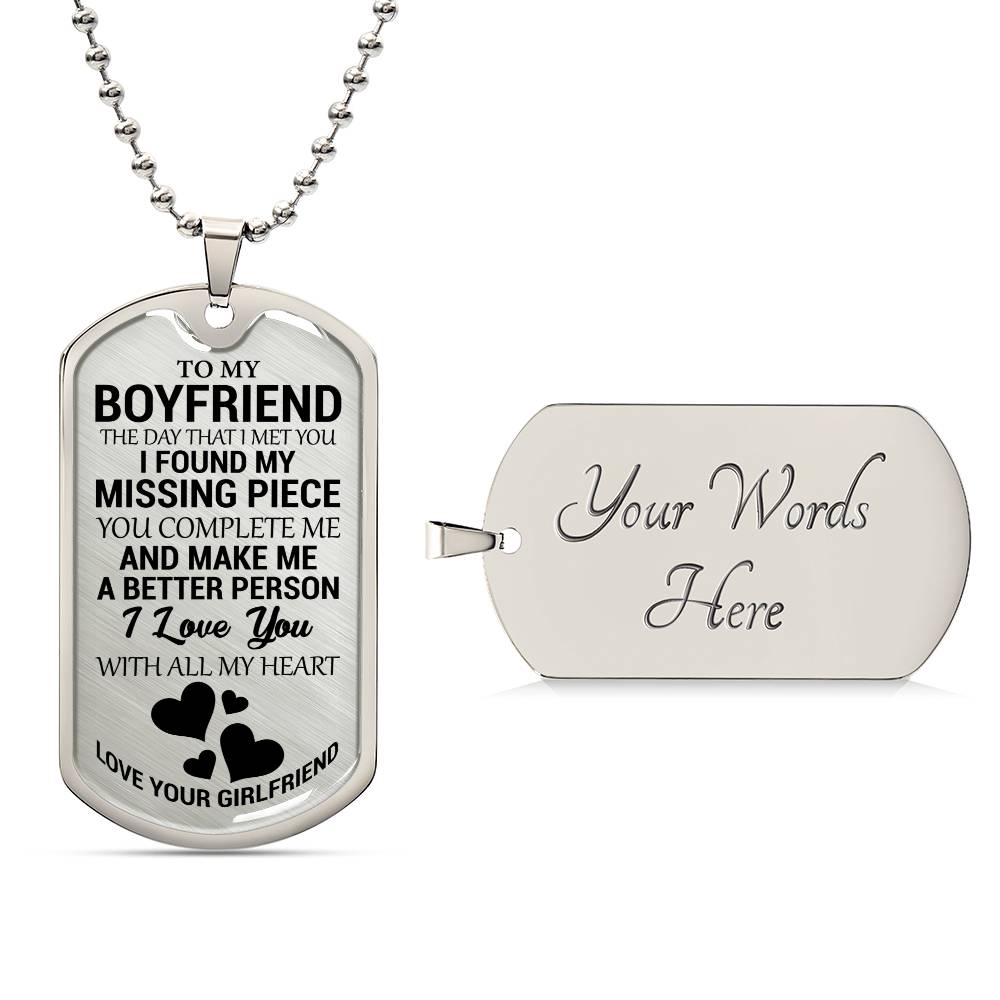 TO MY BOYFRIEND | THE DAY I MET YOU | DOG TAG