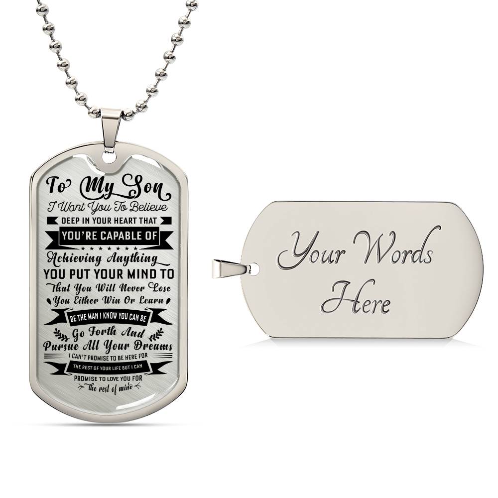TO MY SON FROM DAD | YOU'RE CAPABLE | DOG TAG