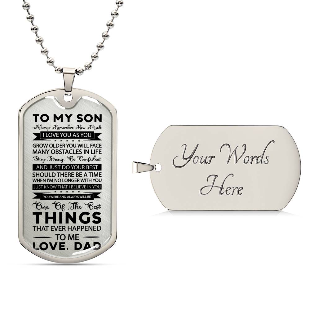 TO MY SON | STAY STRONG | DOG TAG