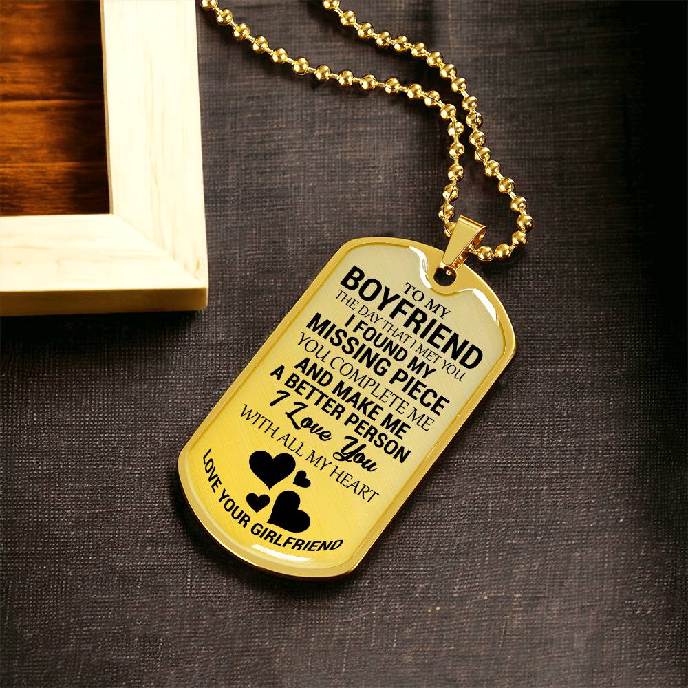 TO MY BOYFRIEND | THE DAY I MET YOU | DOG TAG