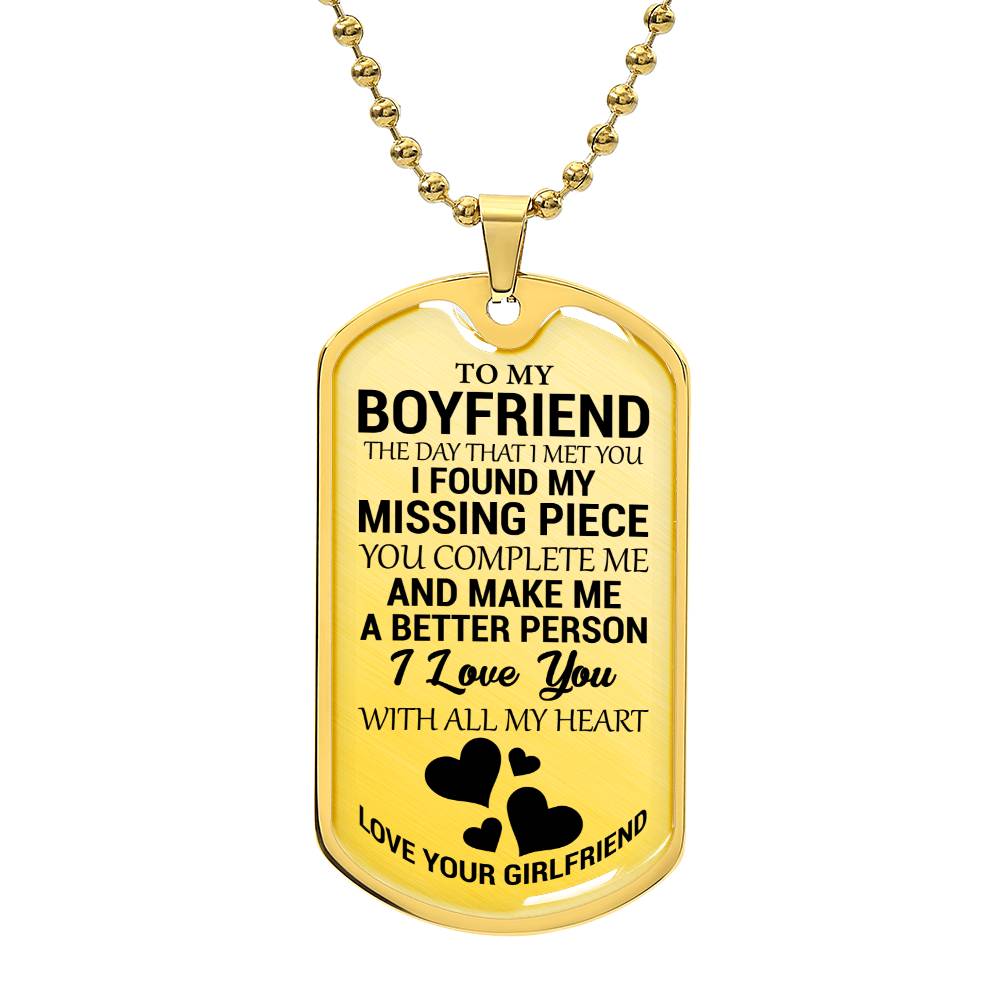 TO MY BOYFRIEND | THE DAY I MET YOU | DOG TAG