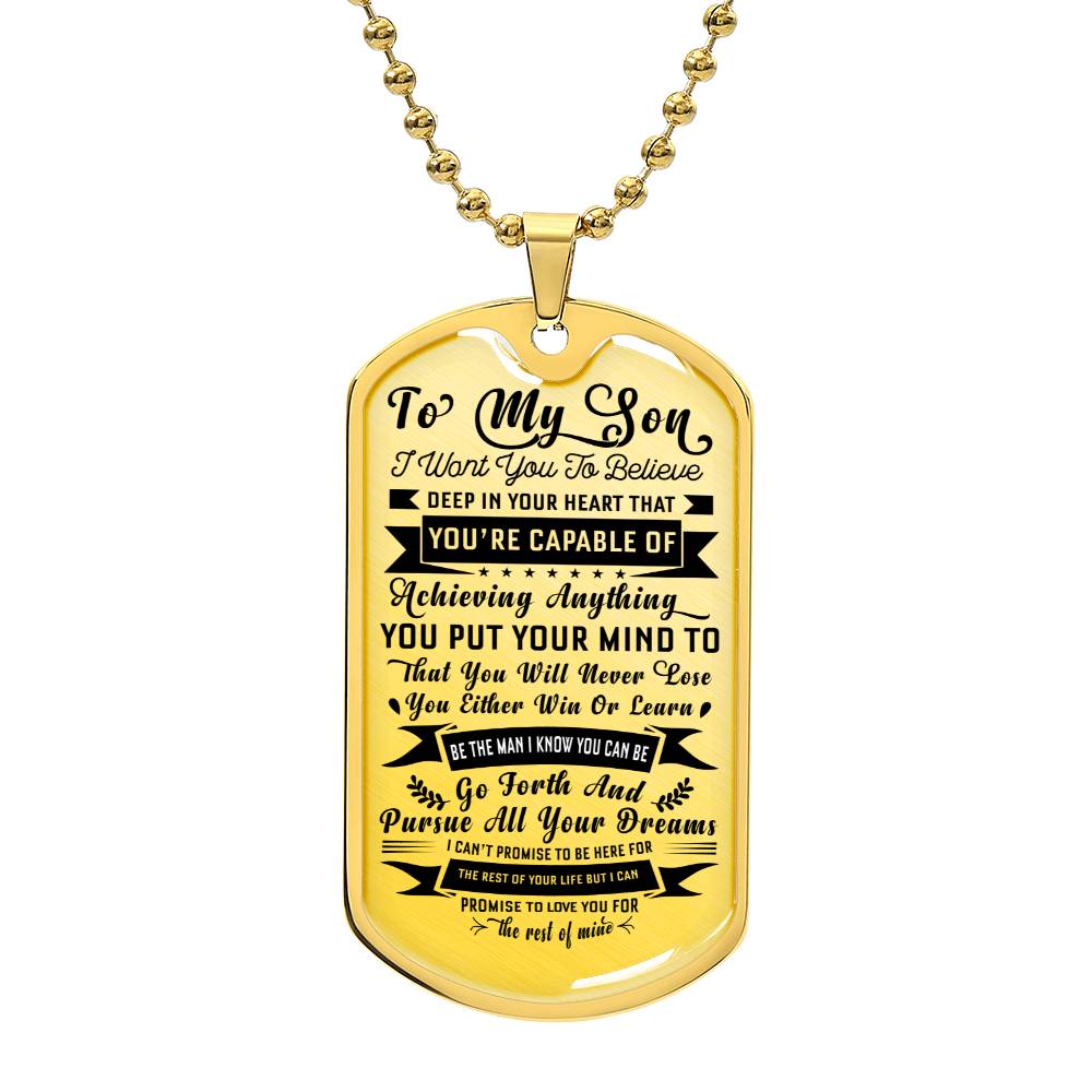 TO MY SON FROM DAD | YOU'RE CAPABLE | DOG TAG