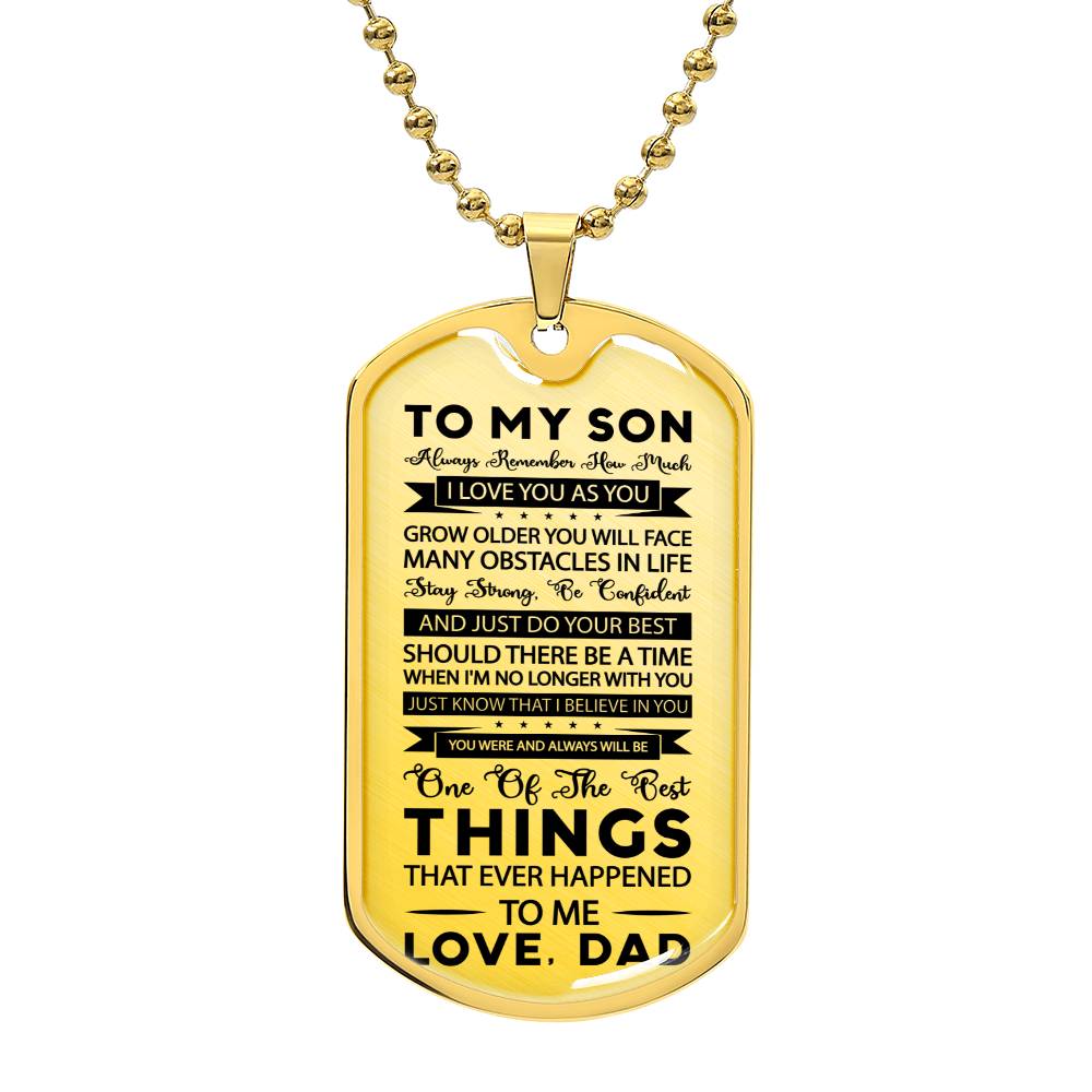 TO MY SON | STAY STRONG | DOG TAG