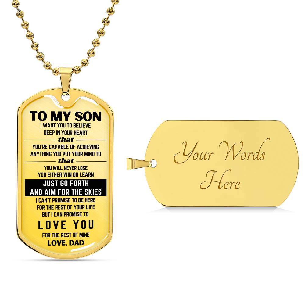 To My Son From Dad | I Promise | Dog Tag