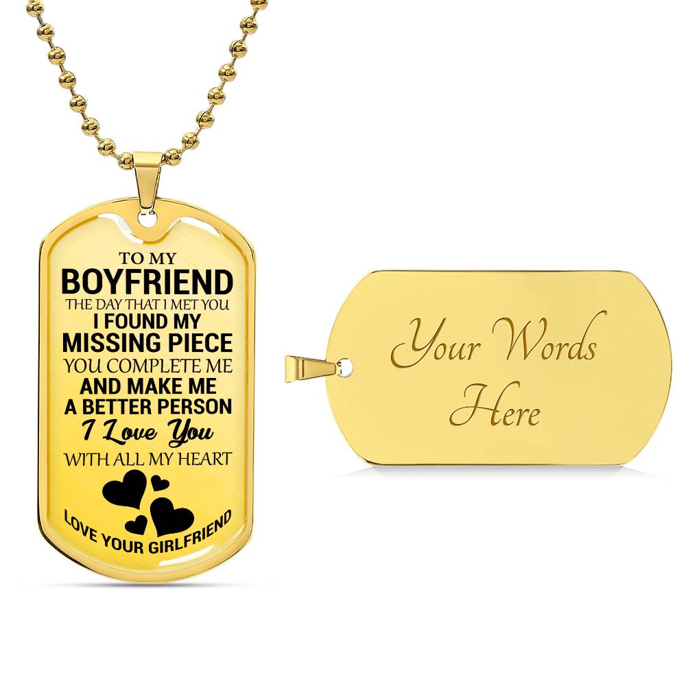 TO MY BOYFRIEND | THE DAY I MET YOU | DOG TAG