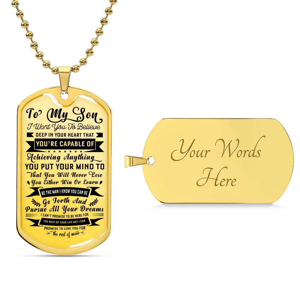 TO MY SON FROM DAD | YOU'RE CAPABLE | DOG TAG