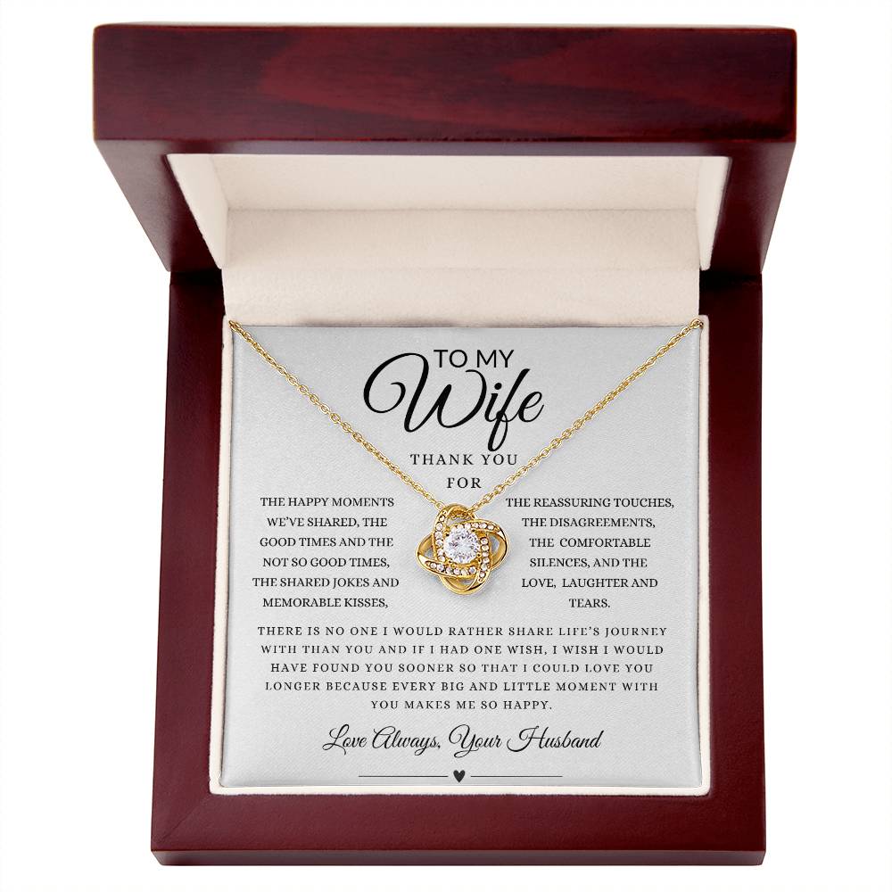To My Wife Thank You For Loveknot Neckalce