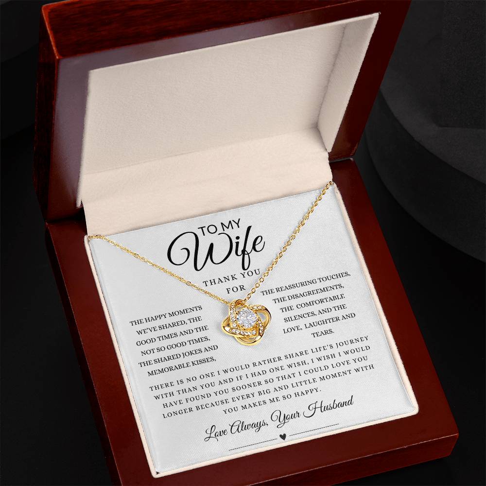 To My Wife Thank You For Loveknot Neckalce