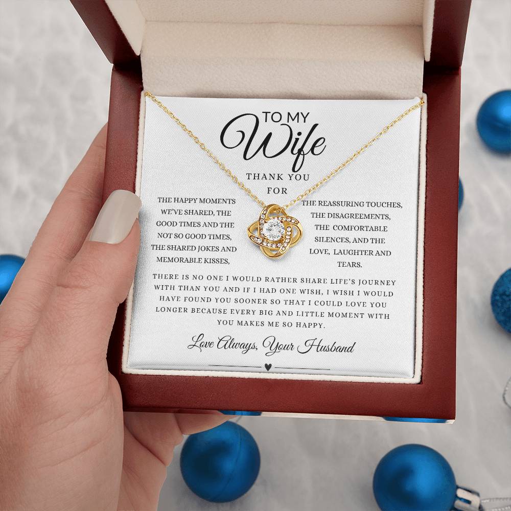 To My Wife Thank You For Loveknot Neckalce