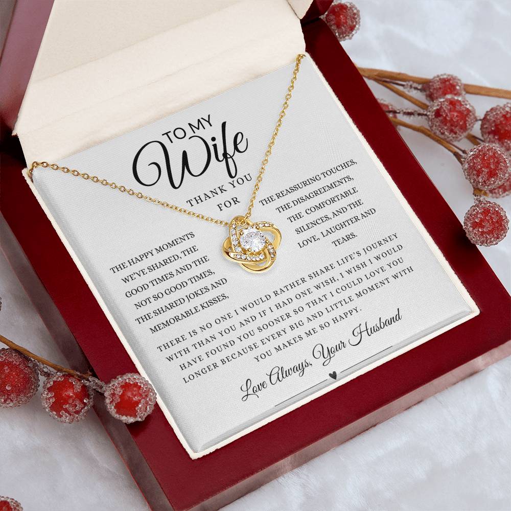 To My Wife Thank You For Loveknot Neckalce