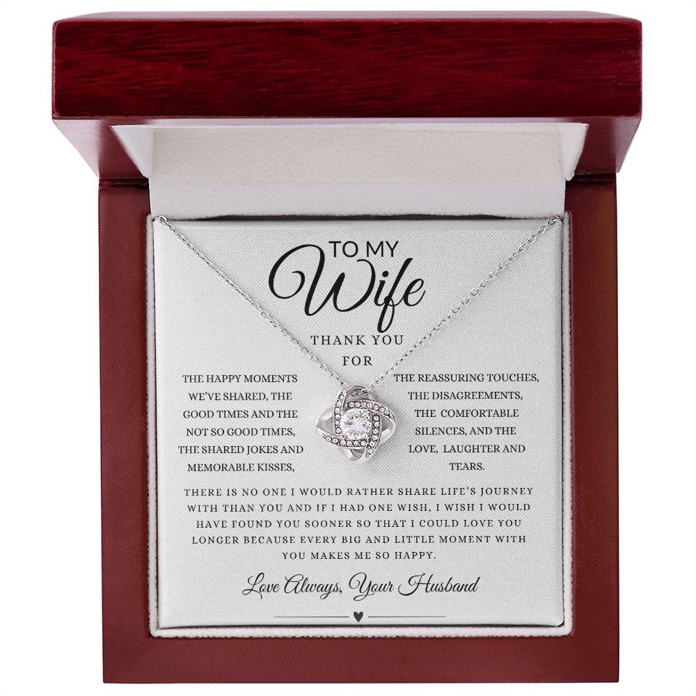 To My Wife Thank You For Loveknot Neckalce