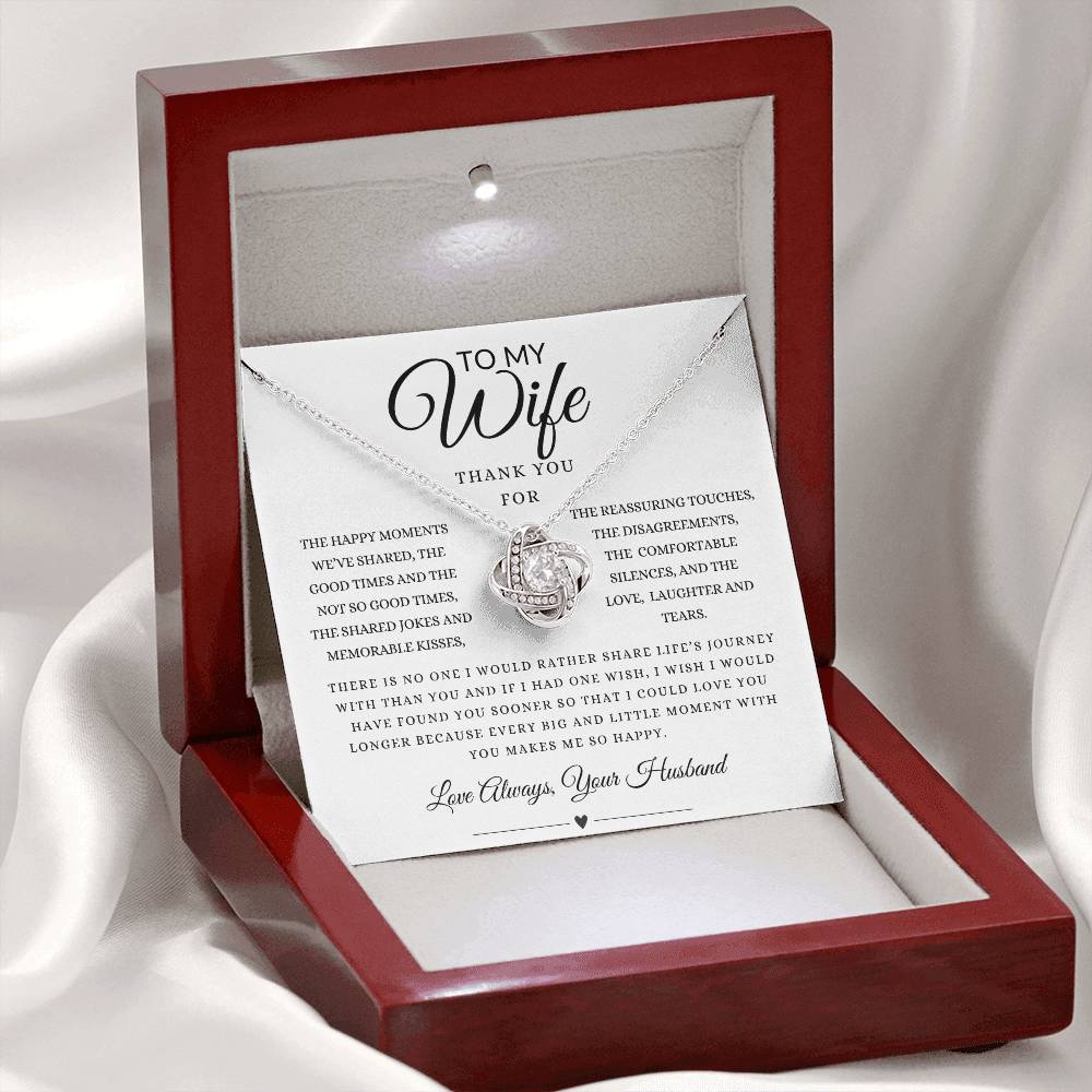 To My Wife Thank You For Loveknot Neckalce