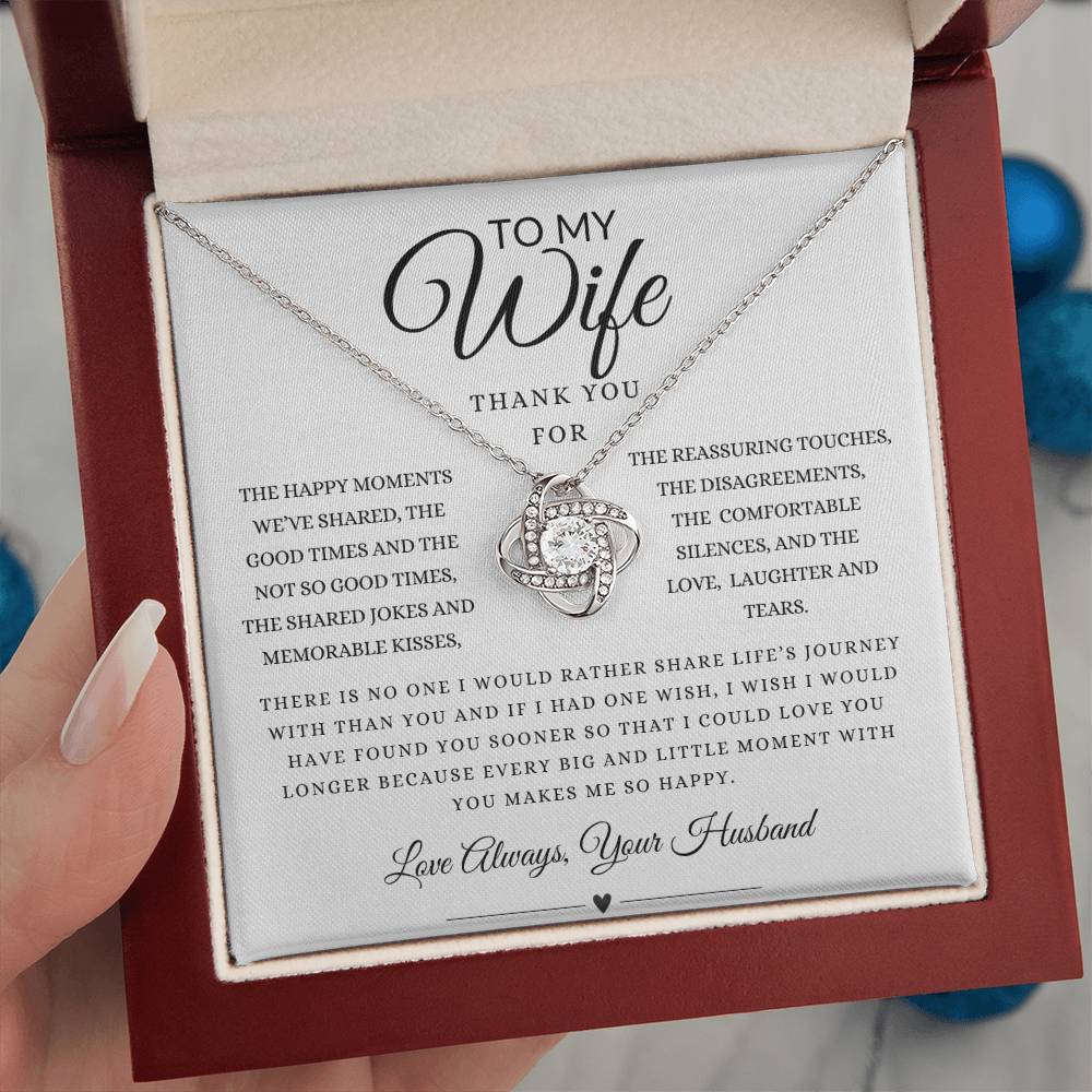 To My Wife Thank You For Loveknot Neckalce