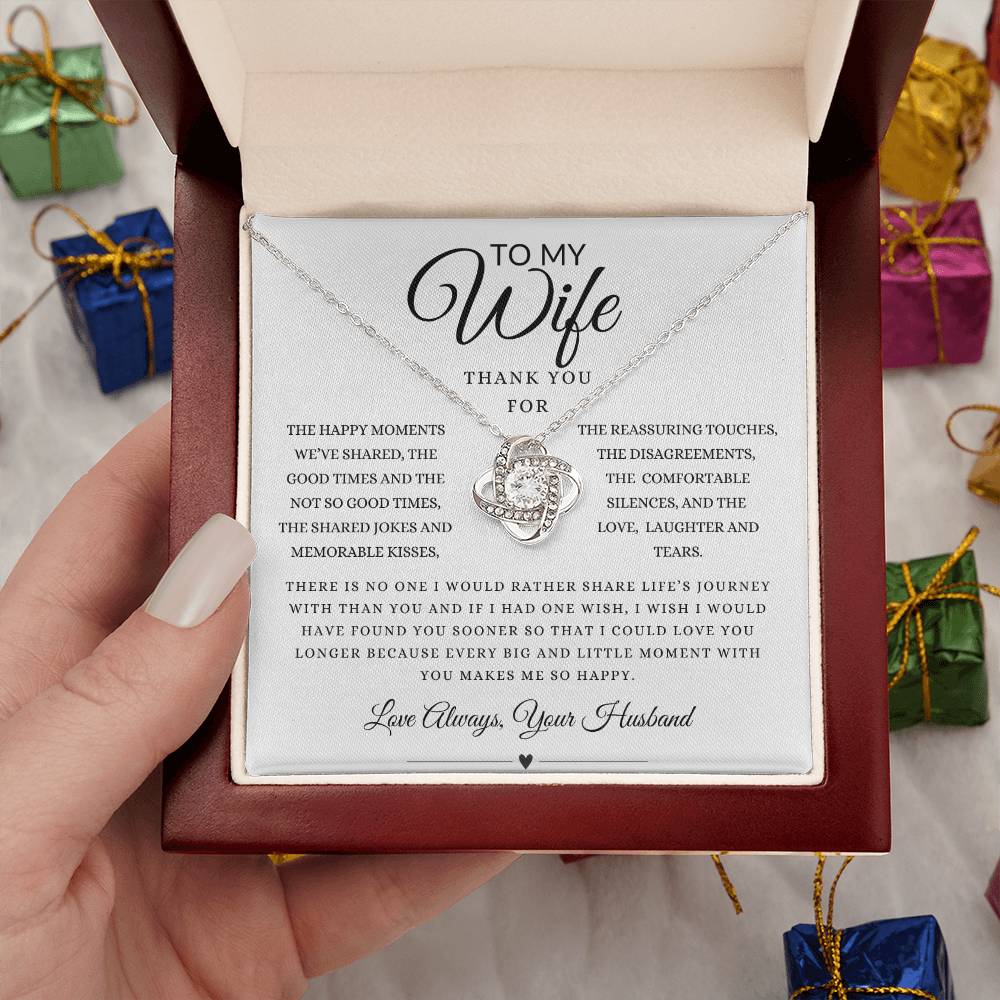 To My Wife Thank You For Loveknot Neckalce