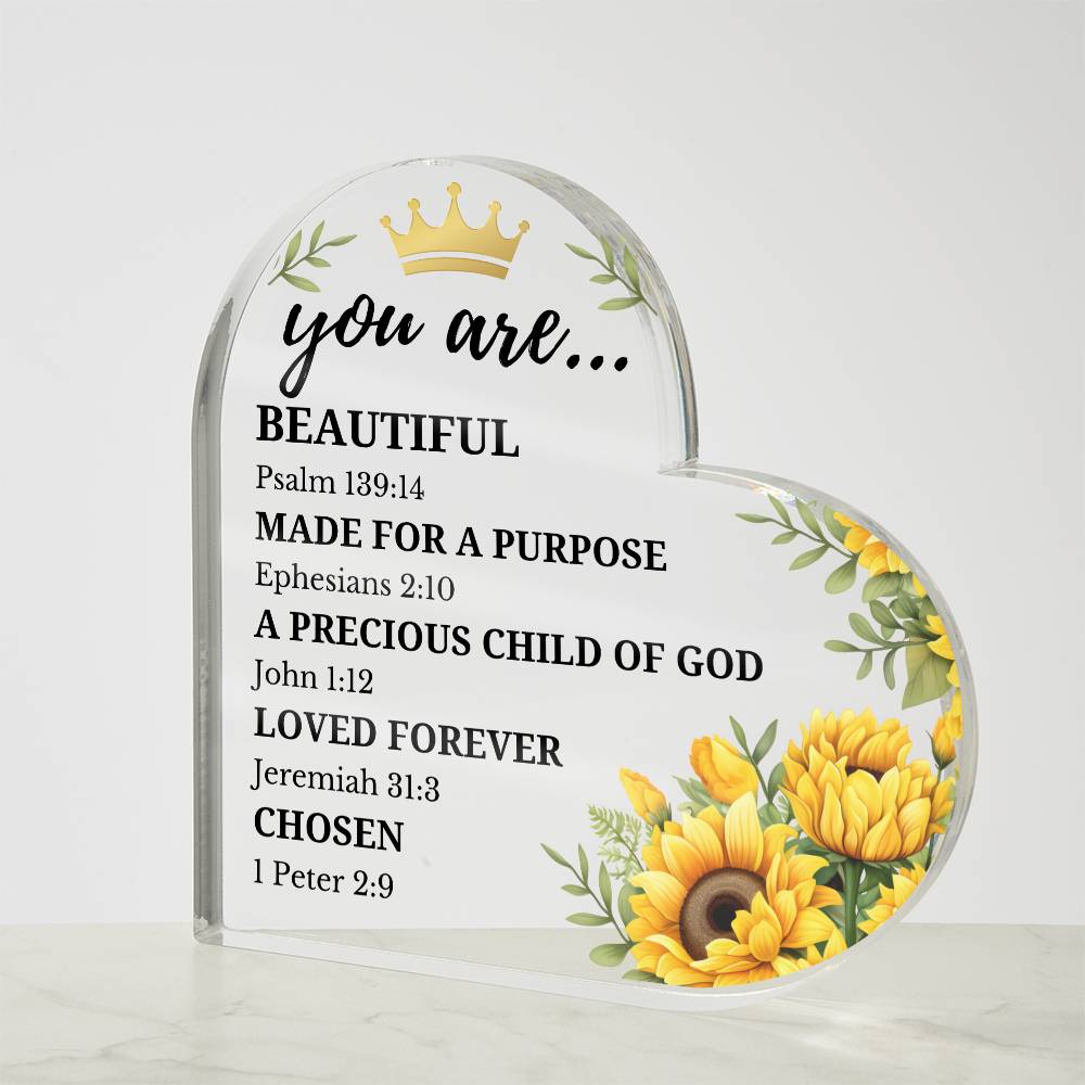 Inspirational Acrylic Heart Plaque - Religious Gift for Women